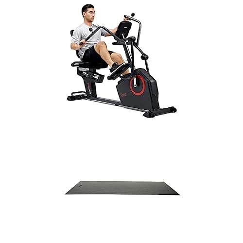 Sunny Health & Fitness Liegeellipsentrainer mit 16 Widerstandsstufen, App & Armtraining