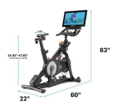 NordicTrack S22i Indoor Cycling Bike mit 22" Touchscreen, iFIT, leise Magnetbremse