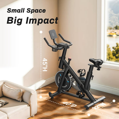MERACH Heimtrainer Fahrrad leise – Indoor Cycling Bike mit App, 136kg Belastbarkeit, Tablethalter