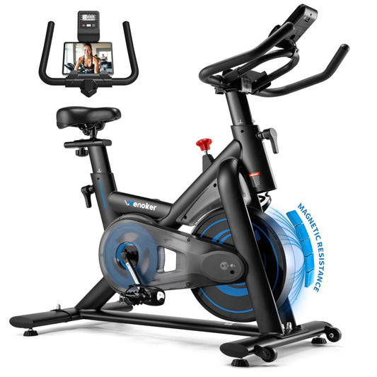 Spinning Bike mit Magnetwiderstand & App – Indoor Cycling Bike 159kg Belastbarkeit, LCD-Monitor