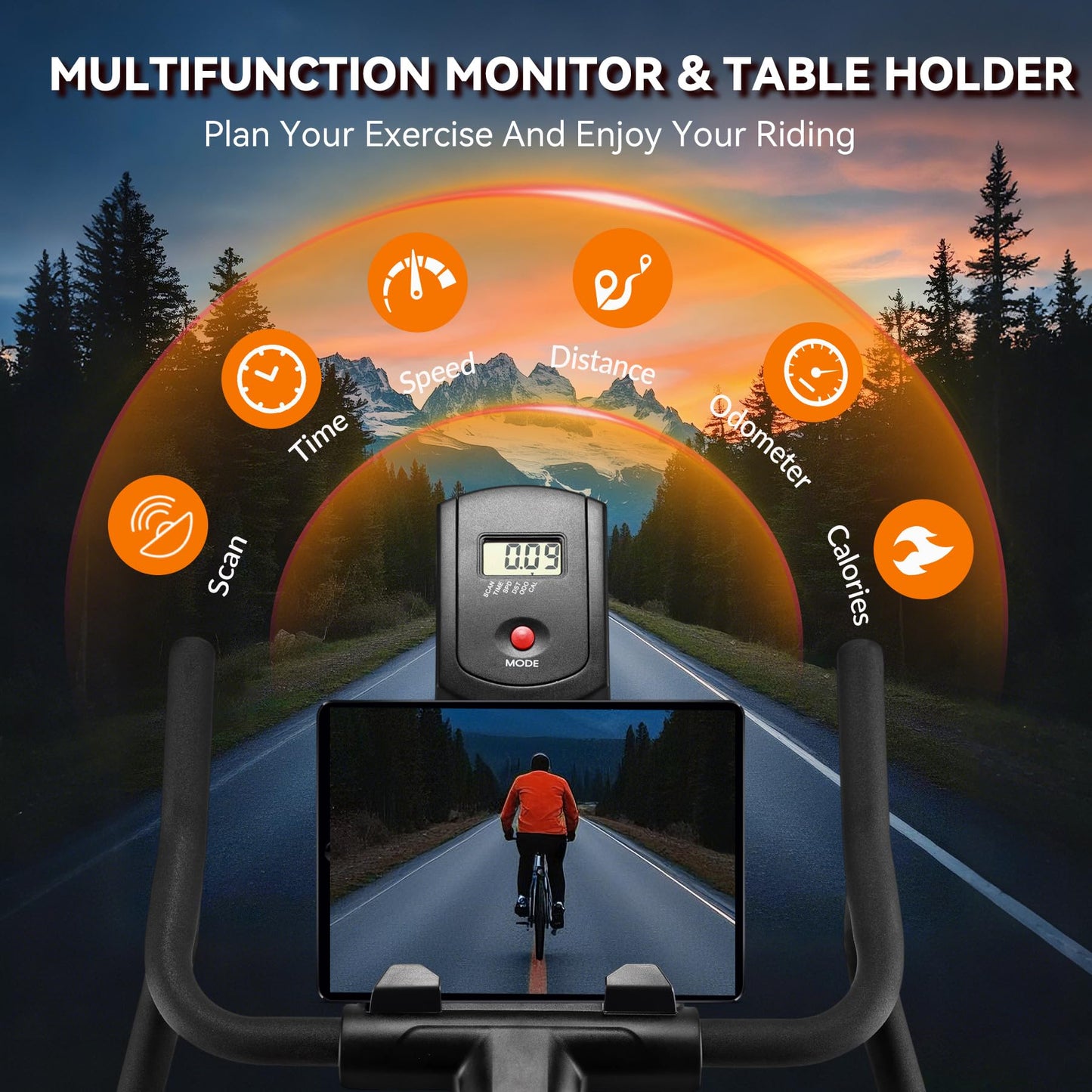 Wenoker Heimtrainer Fahrrad mit App, flüsterleiser Riemenantrieb, 350 lbs Belastbarkeit