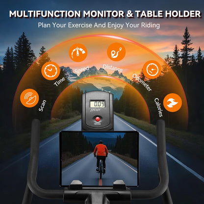 Wenoker Heimtrainer Fahrrad mit App, flüsterleiser Riemenantrieb, 350 lbs Belastbarkeit