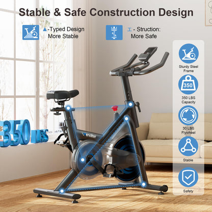 Spinning Bike mit Magnetwiderstand & App – Indoor Cycling Bike 159kg Belastbarkeit, LCD-Monitor