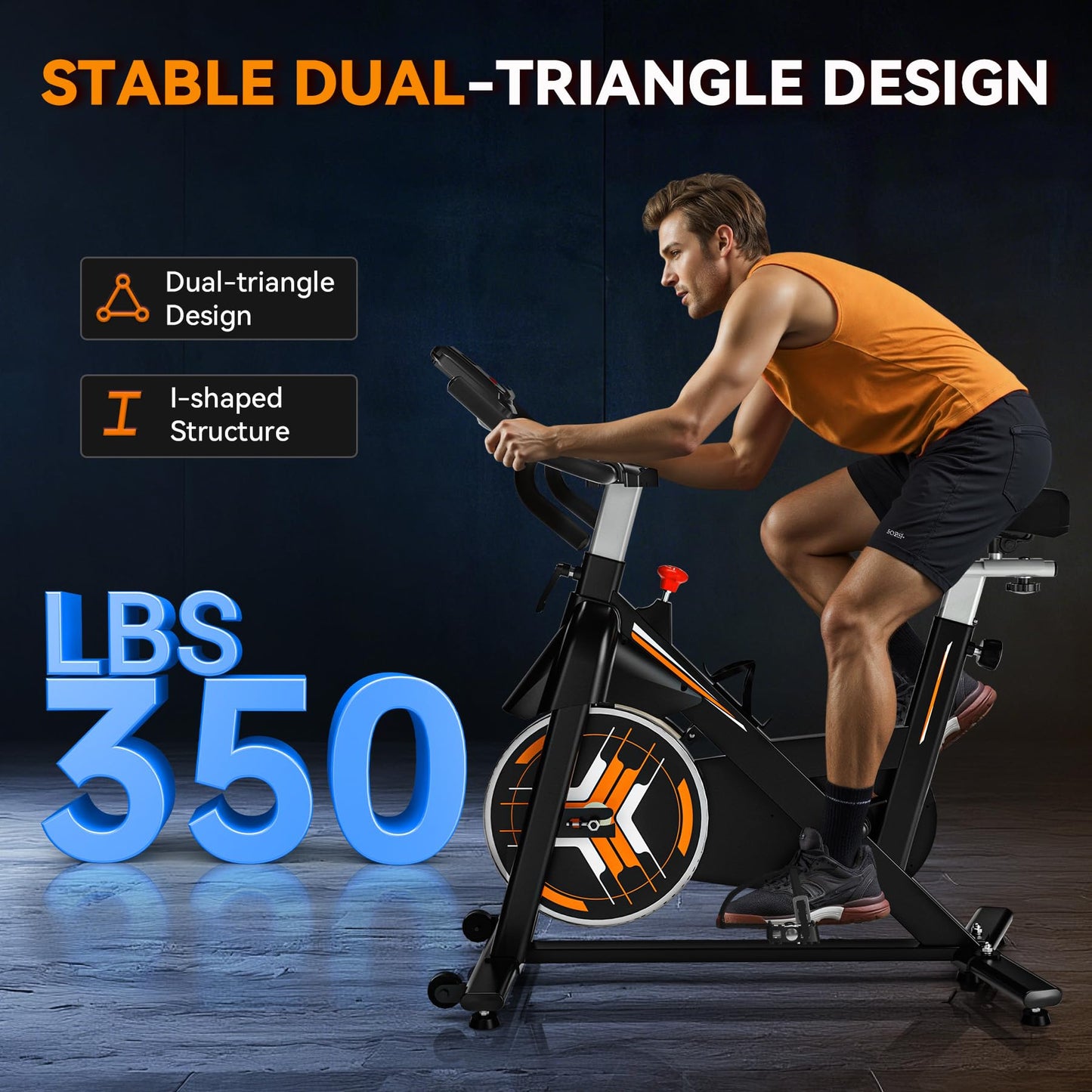 Wenoker Heimtrainer Fahrrad mit App, flüsterleiser Riemenantrieb, 350 lbs Belastbarkeit